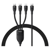 Baseus Flash Series 3 3in1 cable 100W USB-C - USB-C+USB-C+ Lightning 1.5m + 3 x 0.25 m - black