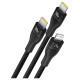Baseus Flash Series 3 3in1 cable 100W USB-C - USB-C+USB-C+ Lightning 1.5m + 3 x 0.25 m - black