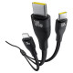 Baseus Flash Series 3 3in1 cable 100W USB-C - USB-C+USB-C+ Lightning 1.5m + 3 x 0.25 m - black