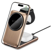 Tech-Protect QI15W-A42 3in1 Inductive Charger with MagSafe for Apple Devices - Gold