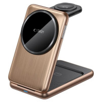 Tech-Protect QI15W-A42 3in1 Inductive Charger with MagSafe for Apple Devices - Gold