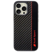 Audi Carbon Fiber Stripe iPhone 16 Pro Max 6.9" black hardcase AUS-TPUPCIP16PM-R8/D1-BK