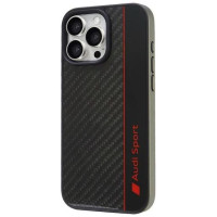 Audi Carbon Fiber Stripe iPhone 16 Pro Max 6.9" black hardcase AUS-TPUPCIP16PM-R8/D1-BK