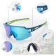 Rockbros Polarized Cycling Glasses with UV Protection and Corrective Insert Blue Lenses - Blue