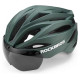 Rockbros Bike Helmet with Visor, Detachable UV Protective Goggles, Unisex - Green