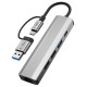 Tech-Protect HB03 HUB Adapter 5in1 USB-C + USB2.0 + USB3.0 + RJ45 - gray
