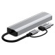 Tech-Protect HB03 HUB Adapter 5in1 USB-C + USB2.0 + USB3.0 + RJ45 - gray