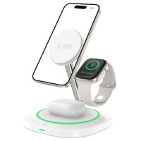 Tech-Protect QI15W-A46 3in1 Magnetic MagSafe Inductive Charger - White