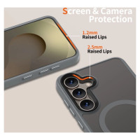 Tech-Protect MagMat MagSafe Case for Samsung Galaxy S25 - Clear Gray