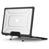 Tech-Protect SmartShell Pro case for MacBook Air 13" 2023-2025 M2 / M3 / M4 - transparent and black
