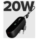 SBS Hybrid PD 20W 5000mAh Power Bank with Built-in Cable and Foldable Plug - Black