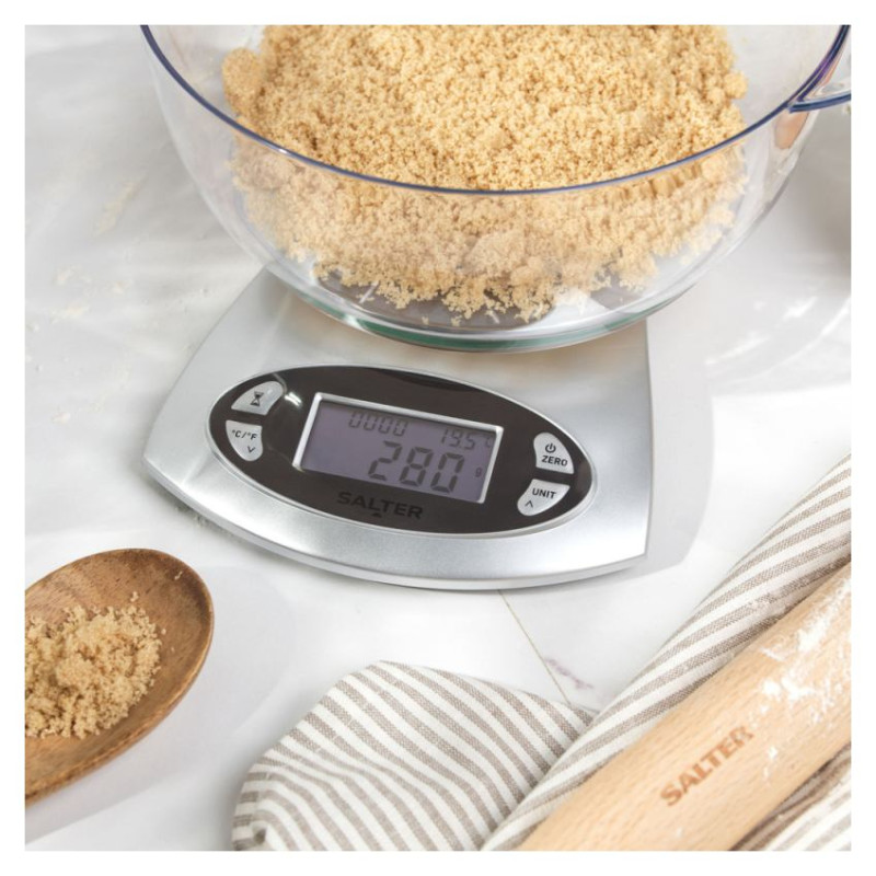 Salter 1069 SVDR 5KG Electronic Kitchen Scale - Silver