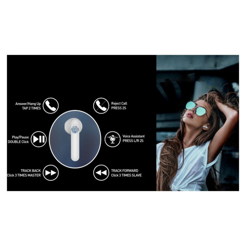 Tellur Flip True Wireless Earphones White