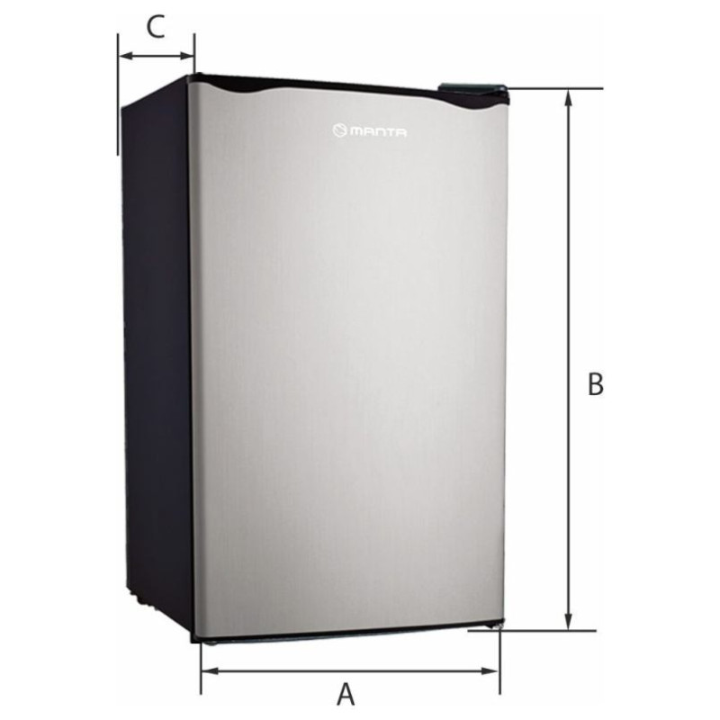 Manta MM520PS Fridge 91L Silver Inox/Black