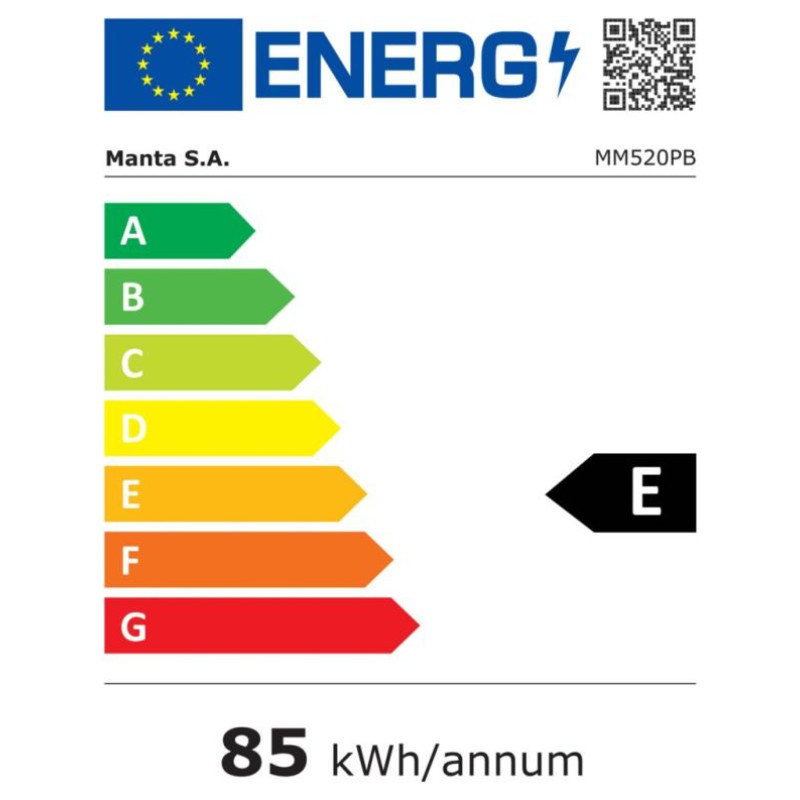 Manta MM520PS Fridge 91L Silver Inox/Black