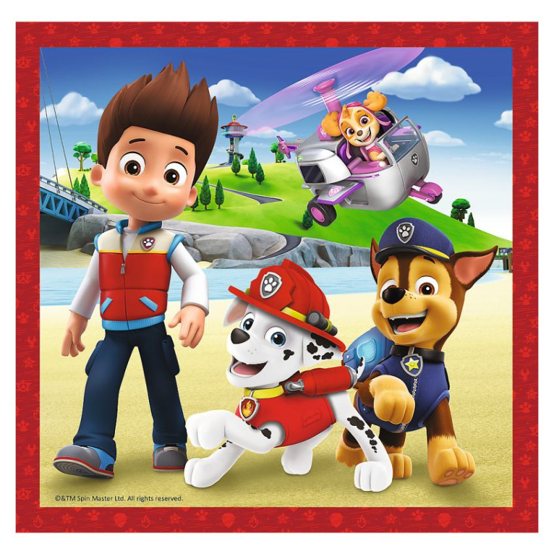 Trefl PAW PATROL Pužļu komplekts 3 in1