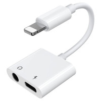 Joyroom S-Y104 headphone adapter Lightning - Lightning / mini jack 3.5mm - white