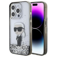 Karl Lagerfeld Liquid Glitter Ikonik case for iPhone 15 Pro Max - transparent