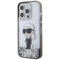 Karl Lagerfeld Liquid Glitter Ikonik case for iPhone 15 Pro Max - transparent