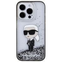 Karl Lagerfeld Liquid Glitter Ikonik case for iPhone 15 Pro Max - transparent