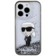 Karl Lagerfeld Liquid Glitter Ikonik case for iPhone 15 Pro Max - transparent