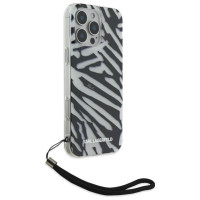Karl Lagerfeld IML Zebra Pattern & Cord iPhone 16 Pro Case - Black