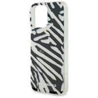 Karl Lagerfeld IML Zebra Pattern & Cord iPhone 16 Pro Case - Black