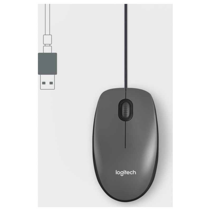 Logitech MOUSE USB OPTICAL M100/BLACK 910-006652 LOGITECH