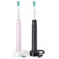 Sonicare PHILIPS 3100 Sonic elektriskā zobu birste 2 gab, rozā + melna - HX3675/15