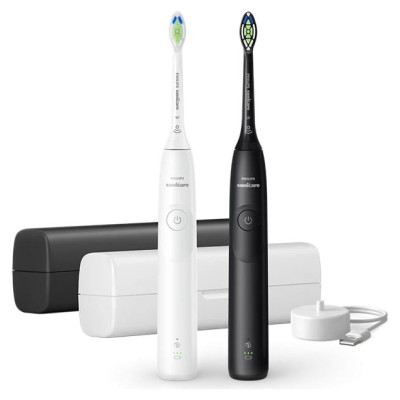 Sonicare PHILIPS 5300 Sonic elektriskās zobu birstes, 2 gab., balta un melna - HX7109/01