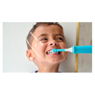 Sonicare for Kids Mini zobu birstes uzgalis, 2 gab,3+, Balta/ciāna - HX6032/90