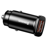 Baseus Square smart car charger 2x USB QC3.0 Quick Charge 3.0 SCP AFC 30W black (CCALL-DS01)