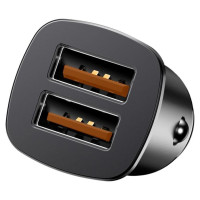 Baseus Square smart car charger 2x USB QC3.0 Quick Charge 3.0 SCP AFC 30W black (CCALL-DS01)