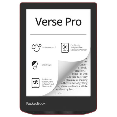 Pocketbook E-Reader|POCKETBOOK|Verse Pro|6"|1072x1448|1xUSB-C|Wireless LAN|Bluetooth|Red|PB634-3-WW