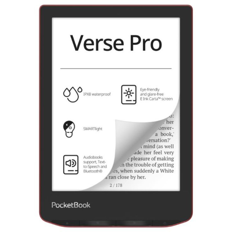 Pocketbook E-Reader|POCKETBOOK|Verse Pro|6"|1072x1448|1xUSB-C|Wireless LAN|Bluetooth|Red|PB634-3-WW