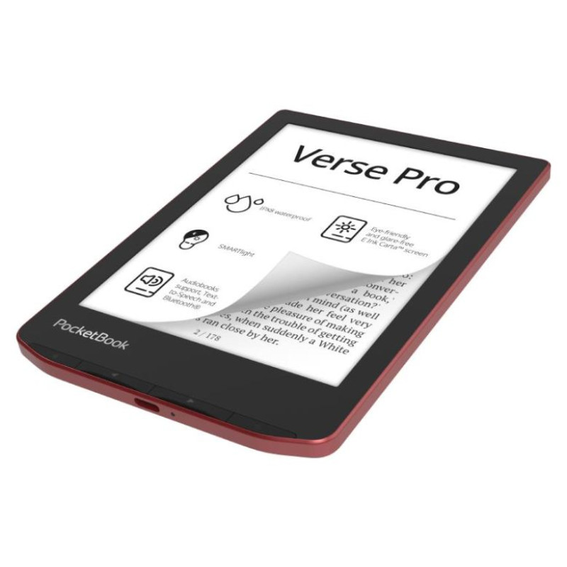 Pocketbook E-Reader|POCKETBOOK|Verse Pro|6"|1072x1448|1xUSB-C|Wireless LAN|Bluetooth|Red|PB634-3-WW