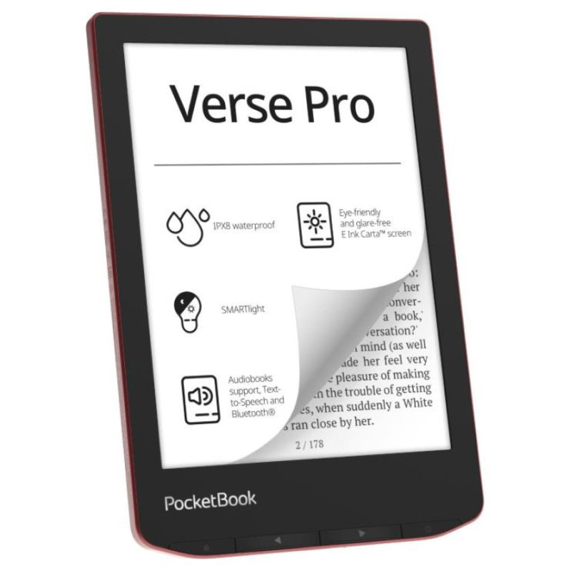 Pocketbook E-Reader|POCKETBOOK|Verse Pro|6"|1072x1448|1xUSB-C|Wireless LAN|Bluetooth|Red|PB634-3-WW
