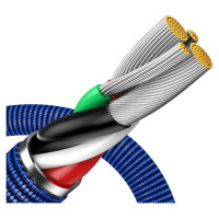 Baseus Crystal Shine Series cable USB cable for fast charging and data transfer USB Type A - Lightning 2.4A 2m blue (CAJY000103)