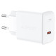 Acefast charger GaN USB Type C 30W, PD, QC 3.0, AFC, FCP white (A21 white)