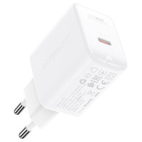 Acefast charger GaN USB Type C 30W, PD, QC 3.0, AFC, FCP white (A21 white)