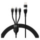 Baseus Flash Series II USB Type C / USB Type A cable - USB Type C / Lightning / micro USB 100 W 1.2 m black (CASS030101)