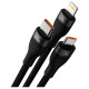 Baseus Flash Series II USB Type C / USB Type A cable - USB Type C / Lightning / micro USB 100 W 1.2 m black (CASS030101)
