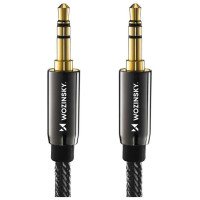 Wozinsky universal mini jack cable 2x AUX cable 1.5 m black