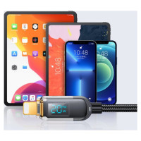 Joyroom A4 USB-C / Lightning Cable 20W 1.2m with display - black