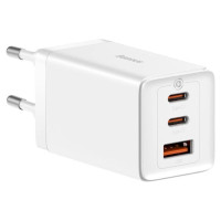 Baseus GaN 2xUSB C 1xUSB 65W fast charger Baseus GaN5 Pro + USB C - USB C 100W cable - white