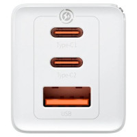 Baseus GaN 2xUSB C 1xUSB 65W fast charger Baseus GaN5 Pro + USB C - USB C 100W cable - white