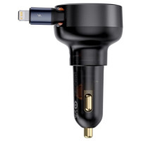 Baseus Enjoyment Pro USB-C (female) / Lightning (male) 60W car charger - black
