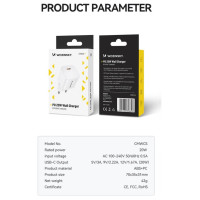 Wozinsky CMWCS USB-C PD 20W wall charger - white