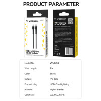 Wozinsky WNBCL2 Lightning / USB-C PD 30W cable 2 m - black