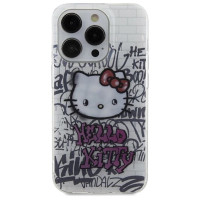 Hello Kitty IML Kitty On Bricks Graffiti case for iPhone 15 Pro Max - white